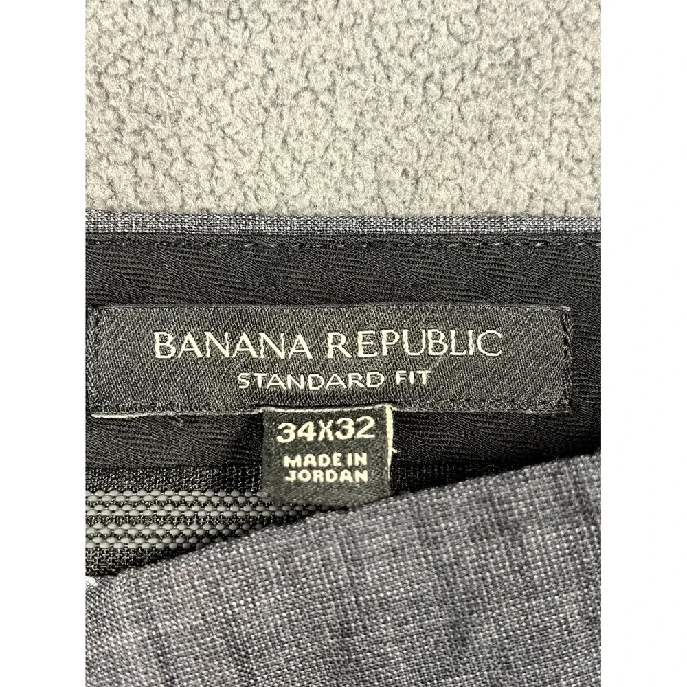 Banana Republic Dress Pants Mens 34x32 Charcoal Gray Straight Leg Standard Fit